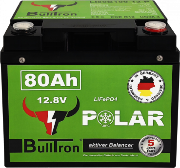 80Ah Bulltron Polar LiFePO4 12.8V Akku mit Smart BMS, Bluetooth App und Heizung